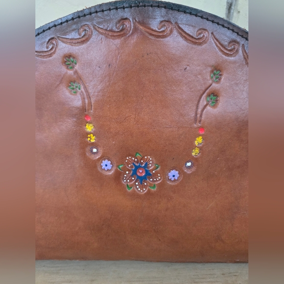 Vintage Stamped Leather Bag - Picture 10 of 11